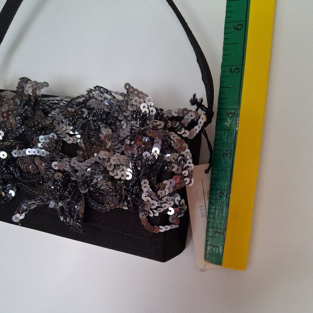 Savannah Black and Silver Clutch Cocktail Purse - Picture 7 of 7